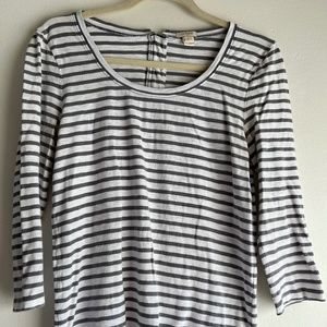 J. Crew Zip Back Stripe Top